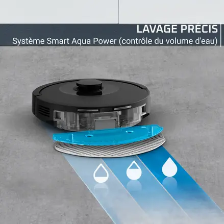 Aspirateur robot laveur, 6 000 Pa, Détection laser à 360° Rowenta RR87C5WH