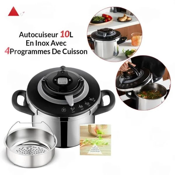 Autocuiseur Seb 10L Clipso+ Chef En Inox Avec 4 Programmes De Cuisson Clipso+ Chef Seb Original P4551500
