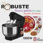 Pétrin Double Crochet 08L 1800W Robuste PRO MAX