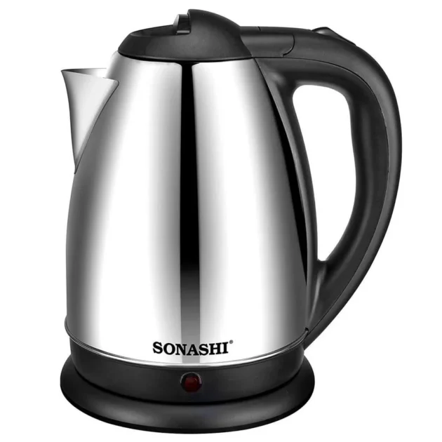 Bouilloire Electrique Sans Fil en Inox 1.8L 2200W Sonashi SKT-1804