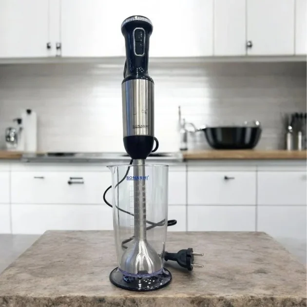 Mixeur plongeant 1200W avec bol en inox Sonashi SHB-189J